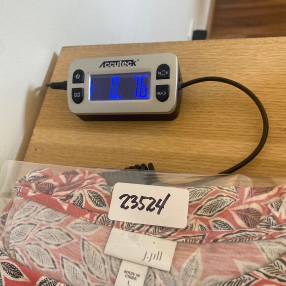 J Jill Top Womens Large Pink Leaf Floral 3/4 Sleeve Tunic Stretch Knit Pullover - Picture 10 of 10